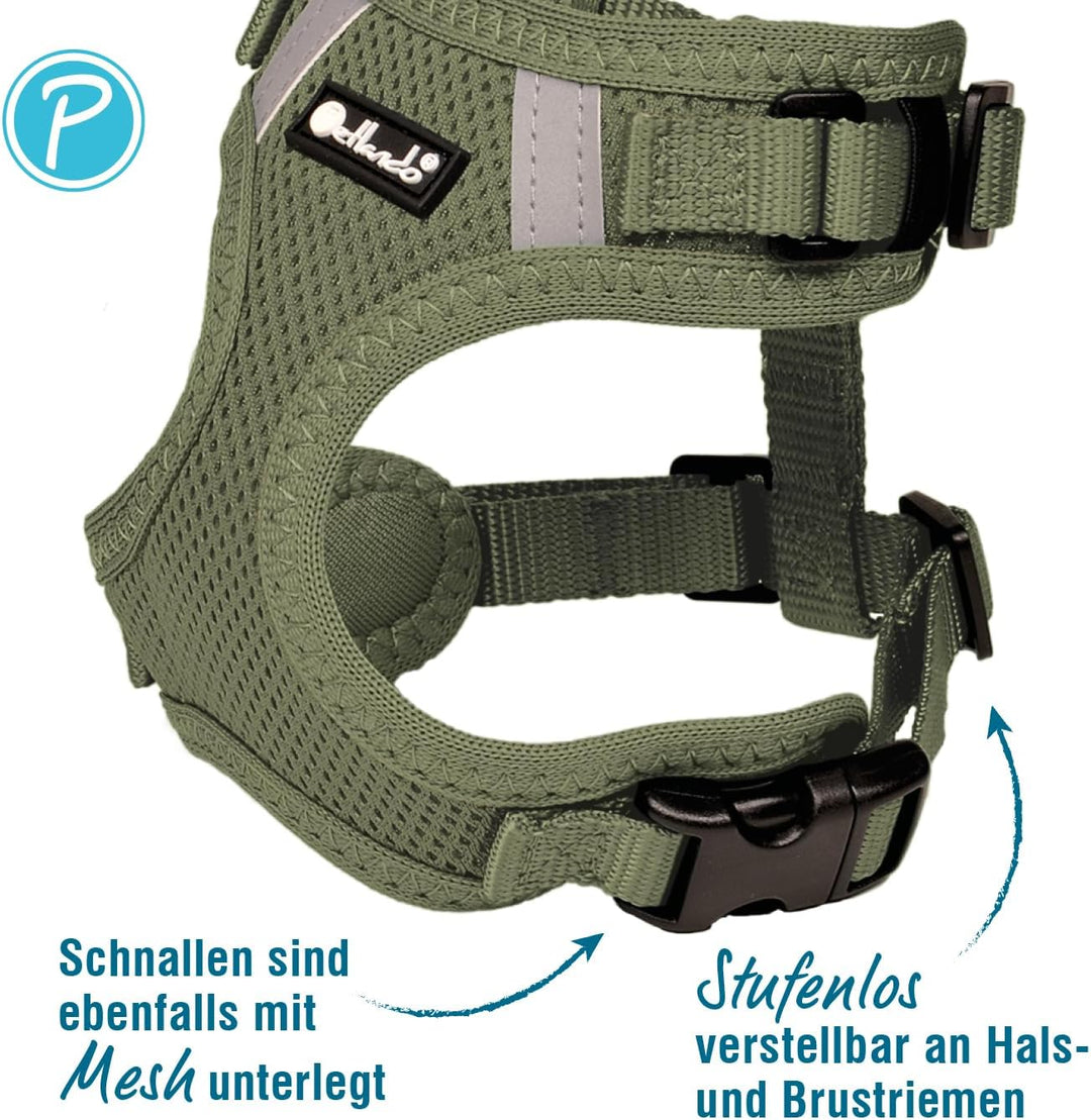 Petlando Hundegeschirr Mesh Vest, leichtes Brustgeschirr aus weichem Mesh &amp; Nylon, stufenlos verstel