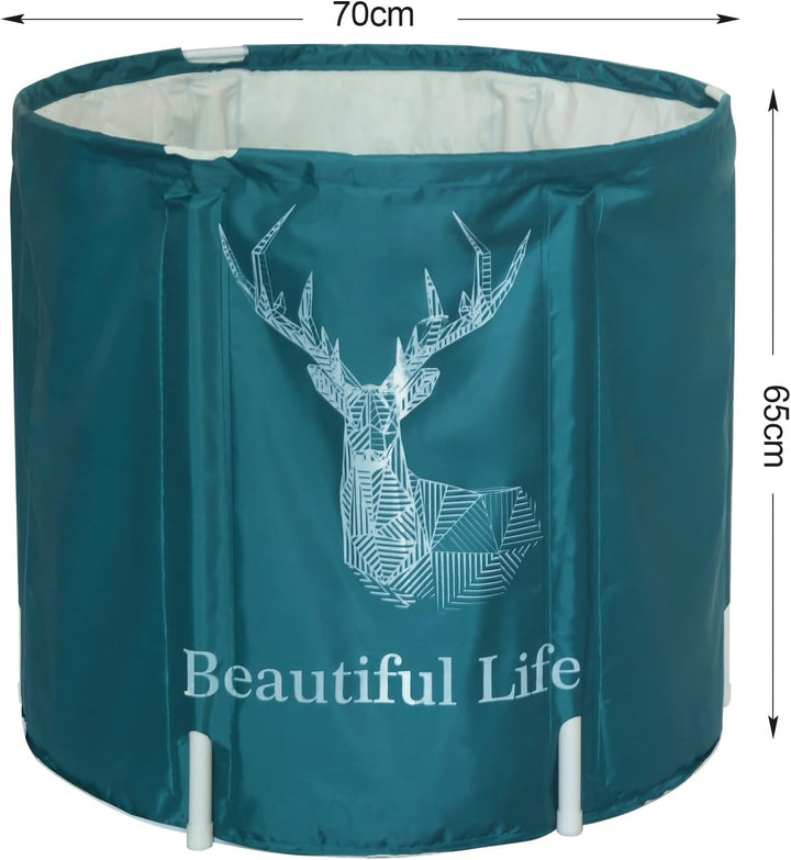 Sinbide Faltbare Badewanne, Erwachsene 70x65cm Round Klappbare Badewanne, Tragbare Badewanne für Spa