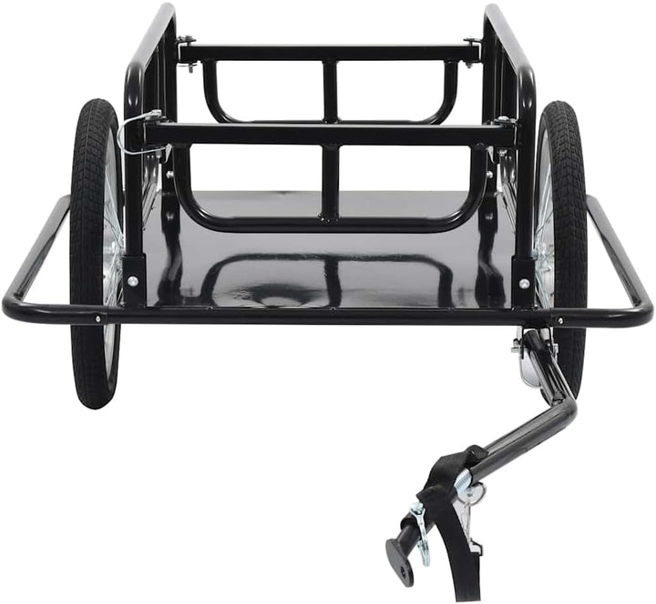 Mangloder Fahrradanhänger Stahl Schwarz 130x73x48,5 cm für Gepäck, Lasten, Hunde und Familienausflüg