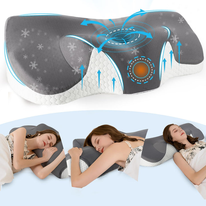IDEA kopfkissen Nackenschmerzen, Ergonomisches Nackenkissen Kopfkissen, Memory Foam Orthopädische Ki