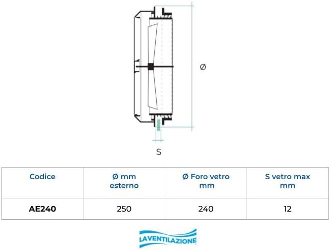 Die Belüftung ae240-y ae240 Belüfter Thermo-Fenster in glasähnliches mit funicelle von Öffnung und V