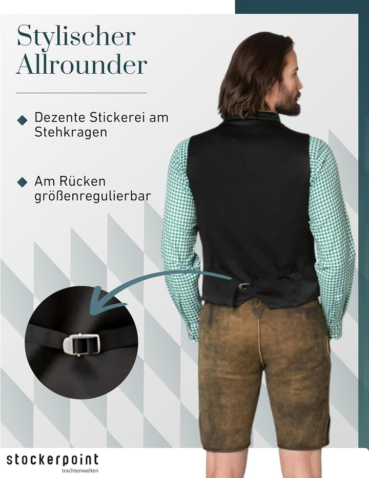 Stockerpoint Herren Trachtenweste Calzado 60 Grün (Tanne), 60 Grün (Tanne)