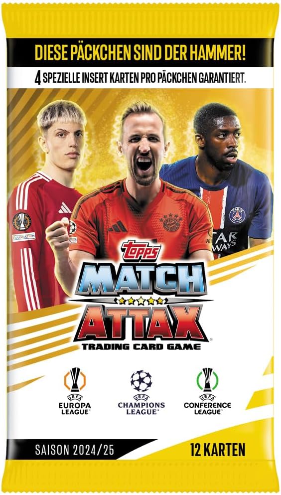 Bundle mit Match Attax CL 2024/25 - Trading Cards + Exklusive Collect-it Hüllen (1 Leere Sammelmappe