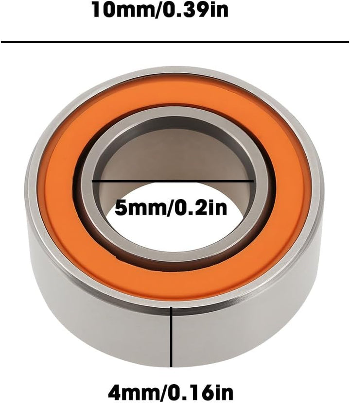 4 Stück 5 X 10 X 4 Mm Edelstahl-Hybrid-Keramik-Kugellager Geeignet für die Meisten Angelgeräte