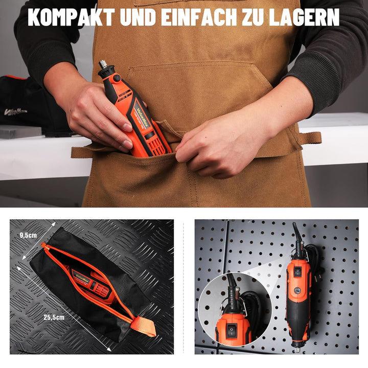ValueMax Multifunktionswerkzeug 130W, Rotationswerkzeug mit 120 Zubehör, mini Graviergerät 5 Variabl