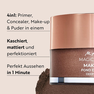 M. Asam MAGIC FINISH Make-up Mousse Deep Teint (30ml) – 4-in-1 : Primer, Puder, Concealer & Makeup,