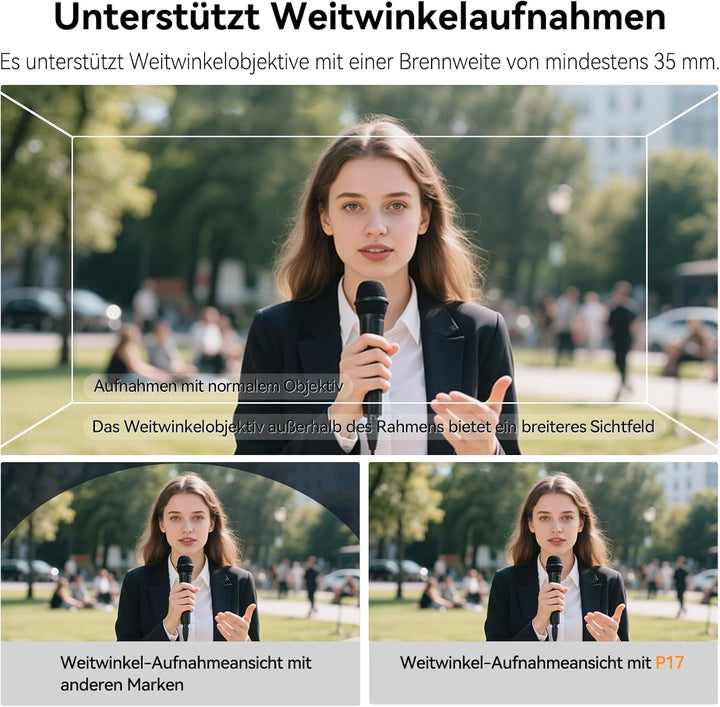 Desview P17 Teleprompter Aluminiumlegierung 17 Zoll, Prompter für iPad/Tablet mit Fernbedienung und