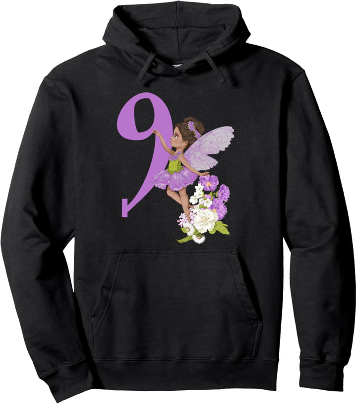 9. Geburtstag Fee Mädchen Blumenfee Feen Schwarze Fee Pullover Hoodie