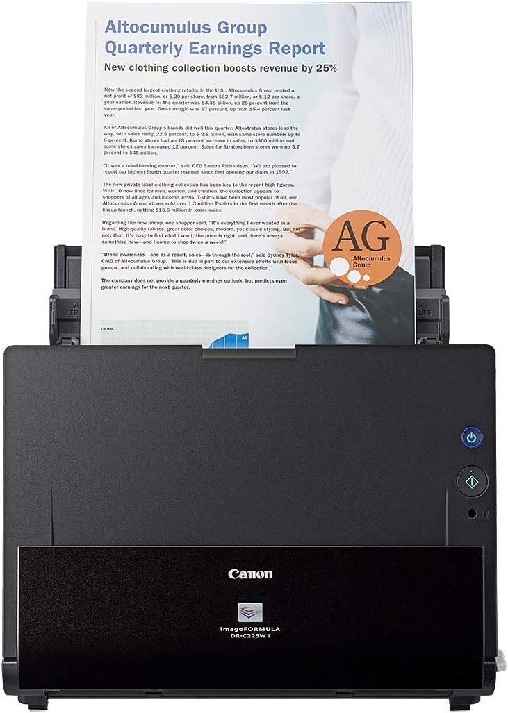 Canon DR-C225 II - imageFORMULA Dokumentenscanner (Duplex, Einzug, Farbe, 600dpi, 25 Seiten/Min, PDF