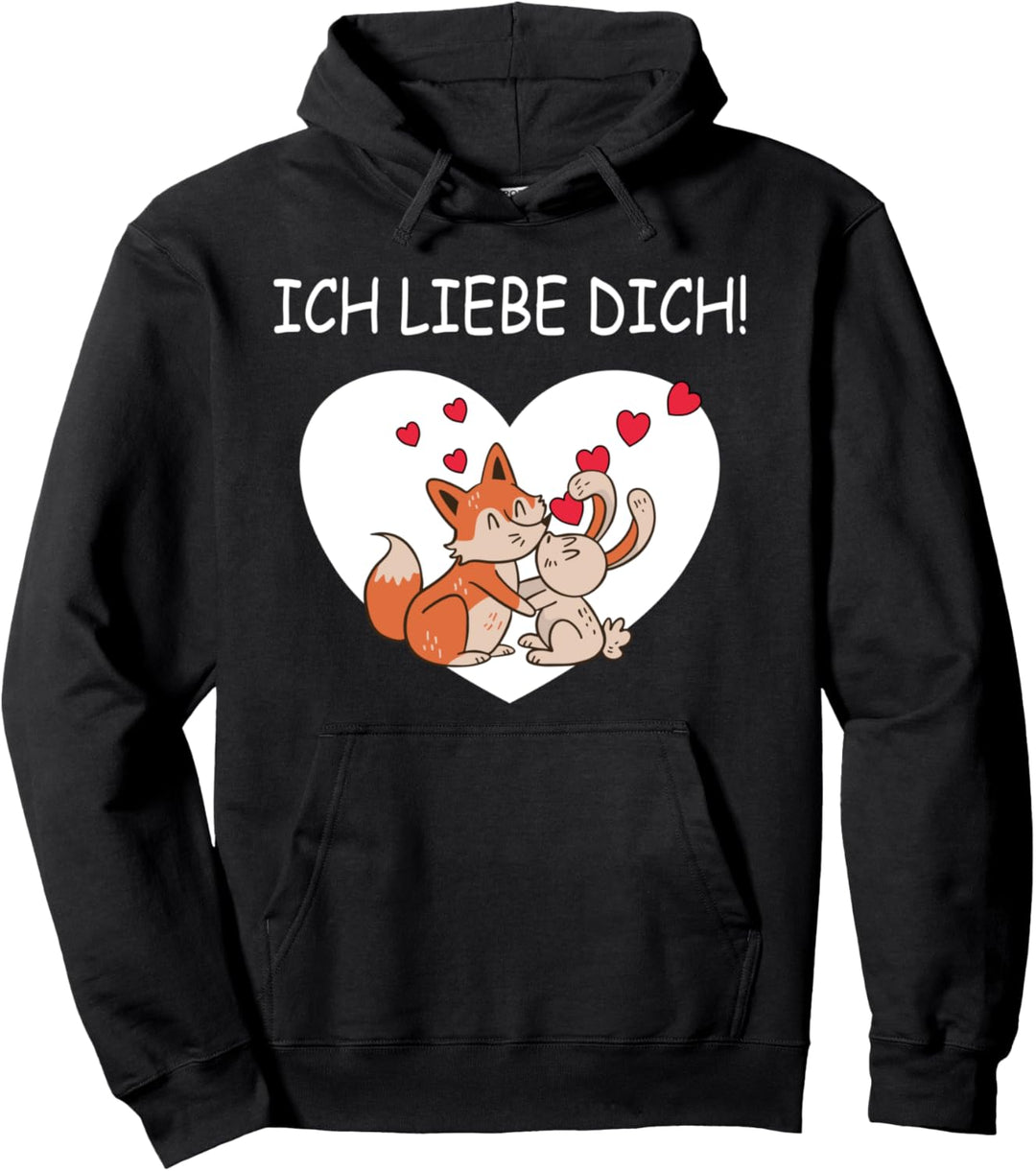 Ich liebe Dich Fuchs und Hase Pullover Hoodie