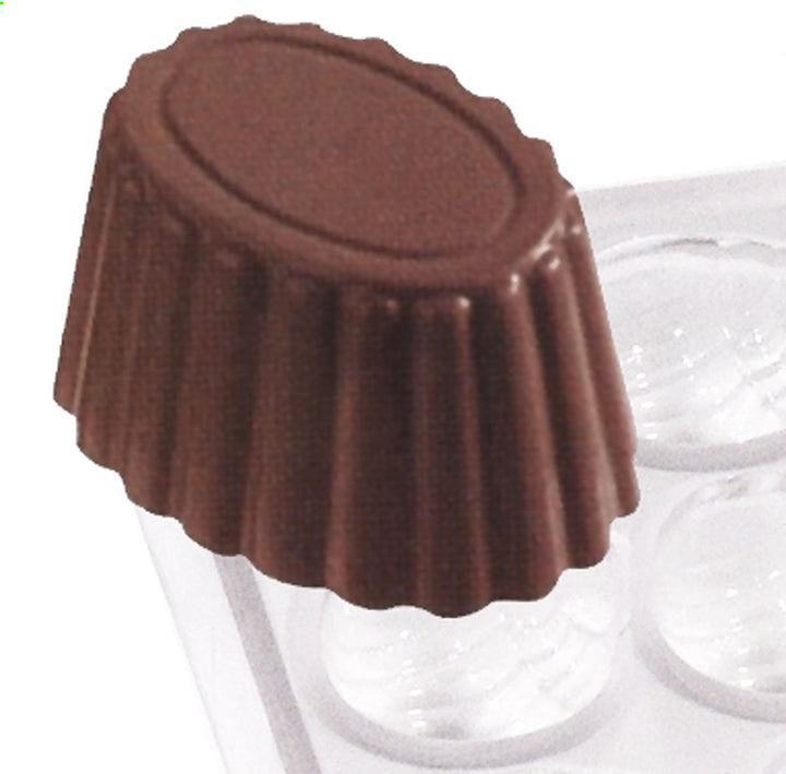 Contacto Pralinenform Ovaler Kegel für 24 Pralinen 35 x 25 x 19 mm, grosse Formplatte 27,5 x 13,5 x