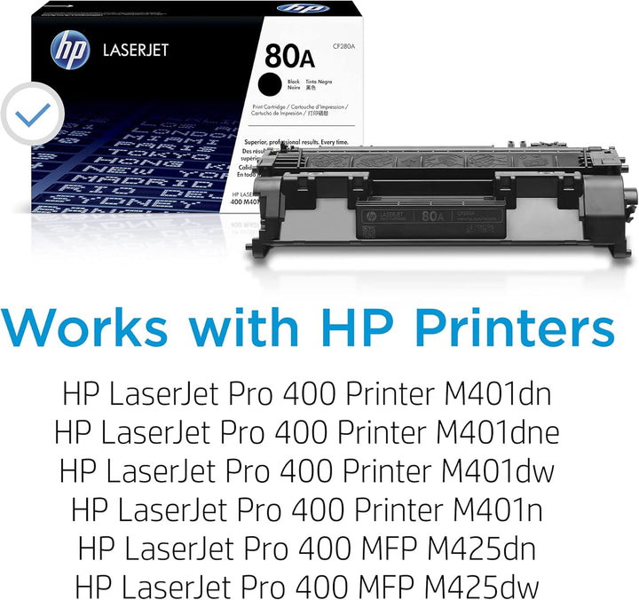 HP 80A (CF280A) Schwarz Original Toner für HP Laserjet Pro M401, HP Laserjet Pro M425 schwarz Standa