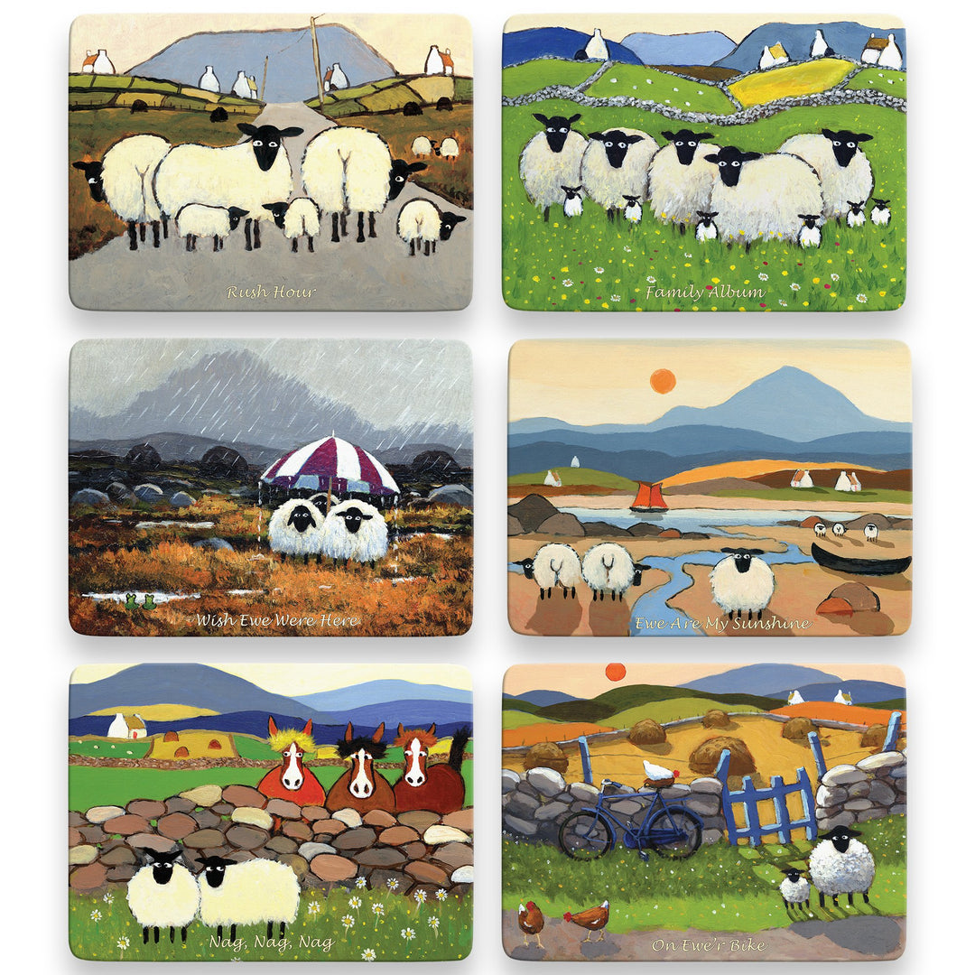 Thomas Joseph Tisch-Sets aus Kork, Reihe: „The Whimsical World of Thomas Joseph“ gelb, Gelb