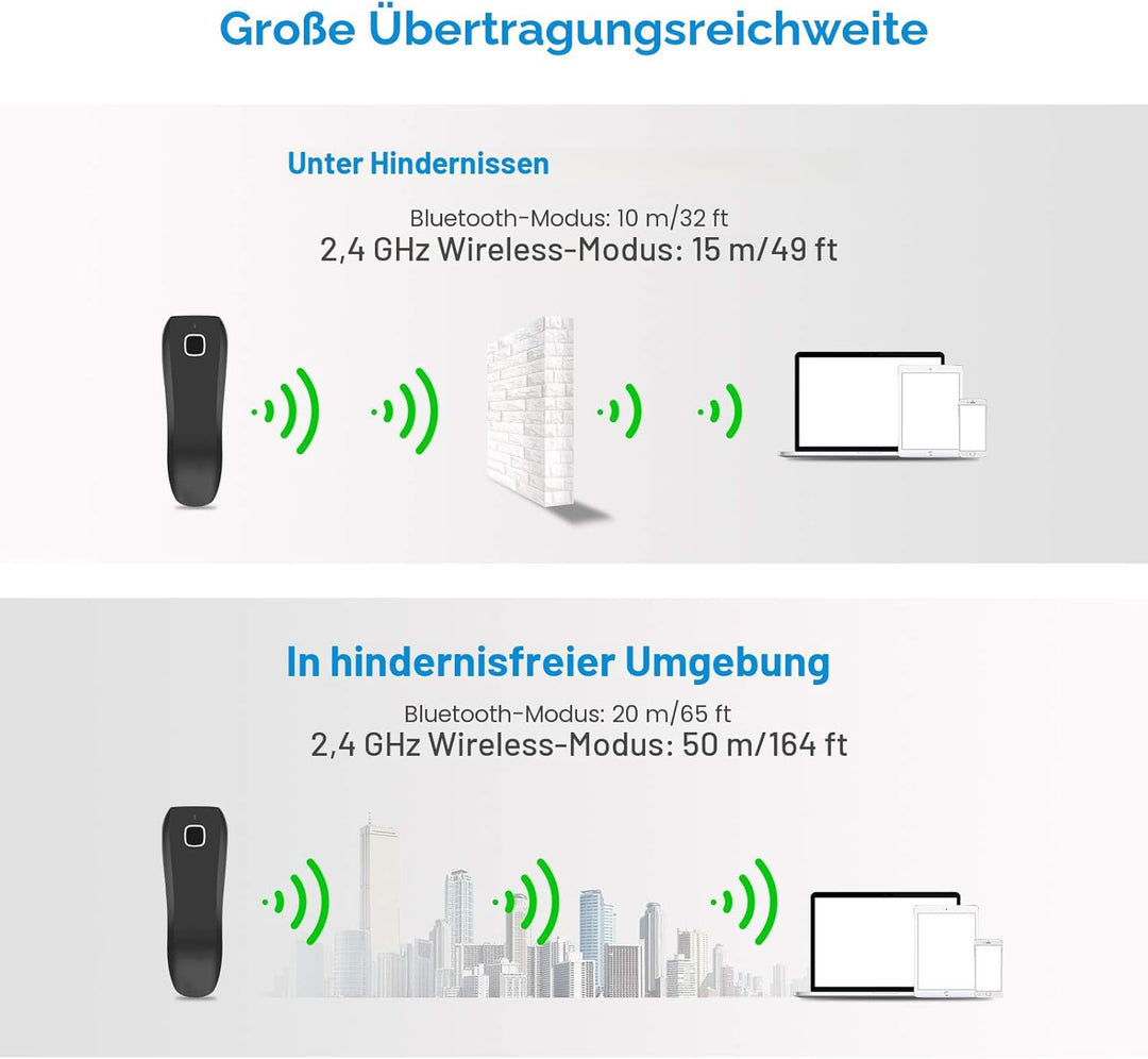 NETUM C740 Barcode-Scanner, kabellos, Bluetooth, Taschenscanner USB 1D für Inventar, Barcode-Leser f