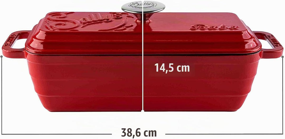 Sallys Gusseisen Brot- Backform Baba (Lava Red), Lava Red