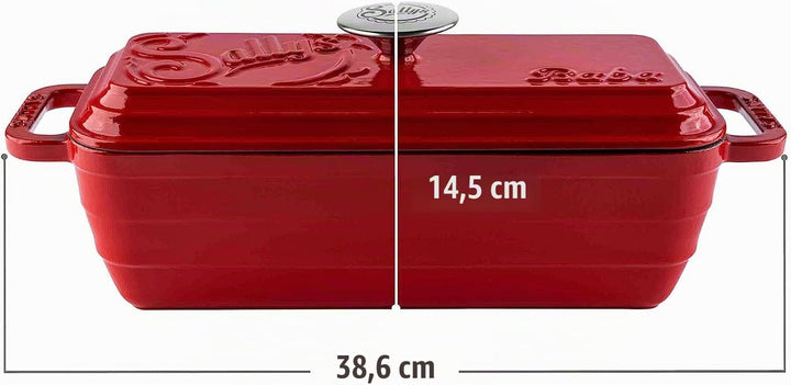 Sallys Gusseisen Brot- Backform Baba (Lava Red), Lava Red