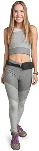 SPIbelt Sportgürtel mit Zwei Taschen, schwarzer Stoff/schwarzer Reissverschluss/Logo-Band, Schwarz m