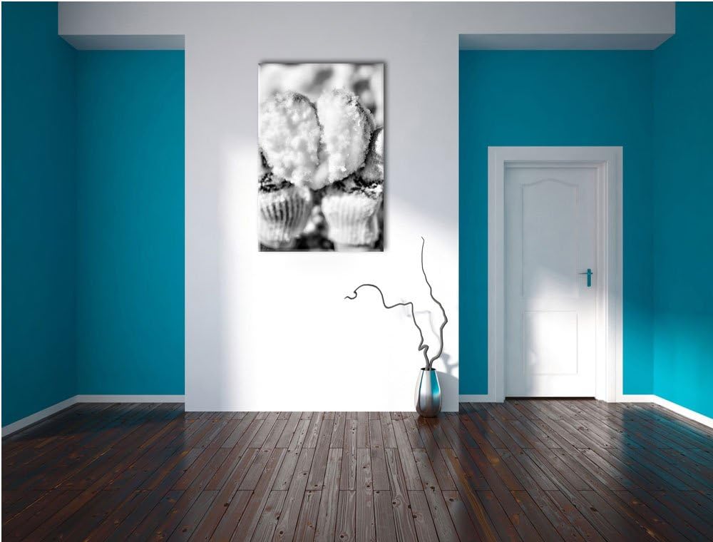 Pixxprint Herz aus Schnee als Leinwandbild | Grösse: 100x70 | Wandbild| Kunstdruck | fertig bespannt