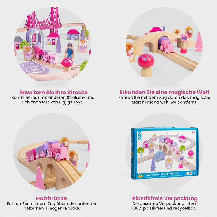 Bigjigs Rail Holzeisenbahn Set Märchen 8