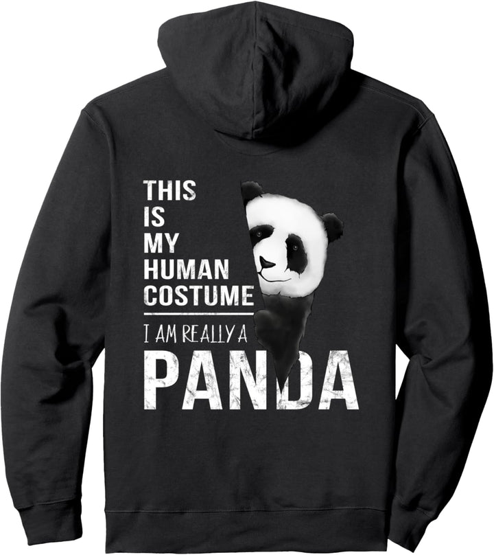 Mein Mensch Kostüm Ich bin eigentlich ein Panda Bär Pullover Hoodie