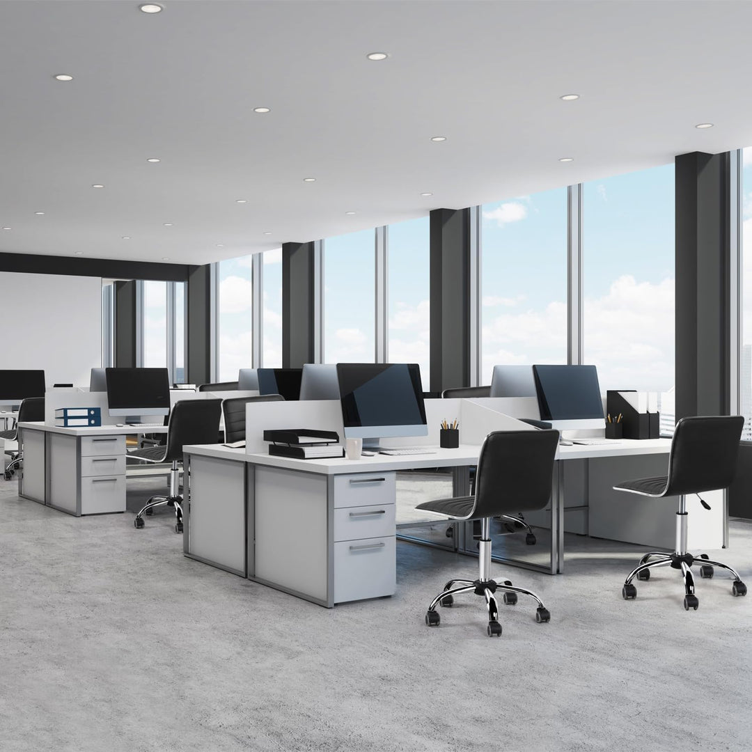 Yaheetech Bürostuhl Drehstuhl ergonomischer Schreibtischstuhl, Drehsessel mit Rollen, ohne Armlehne,