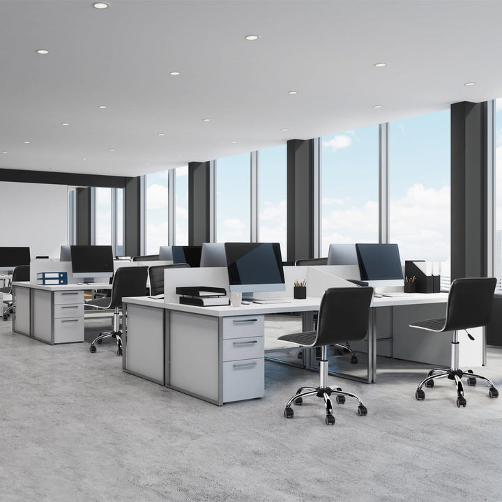 Yaheetech Bürostuhl Drehstuhl ergonomischer Schreibtischstuhl, Drehsessel mit Rollen, ohne Armlehne,