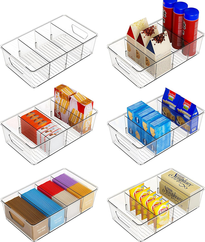 YIHAOBOX Kühlschrank Organizer 6er Set Ordnung im Kühlschrank, Stapelbar, Organizer, Fridge Organize