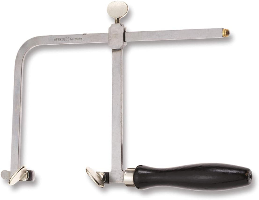 SELVA Sägebogen ohne Spannschraube – Bügelweite verstellbar bis 150 mm – Handgriff aus Holz (Ausladu