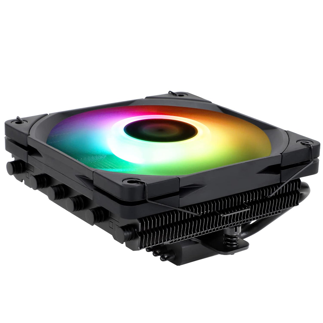 Thermalright AXP120-X67 BLACK ARGB Low-Profile-CPU-Luftkühler mit recht 120-mm-TL-C12015B-S PWM-Lüft
