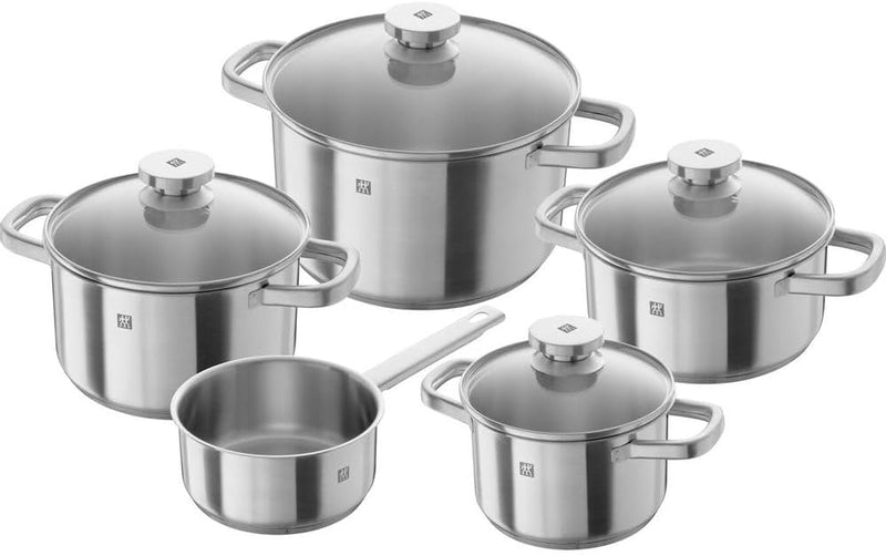 ZWILLING Joy Kochtopf-Set, 5-teilig, 4 Deckel, Induktionsgeeignet, Edelstahl 5 tlg., 5 tlg.