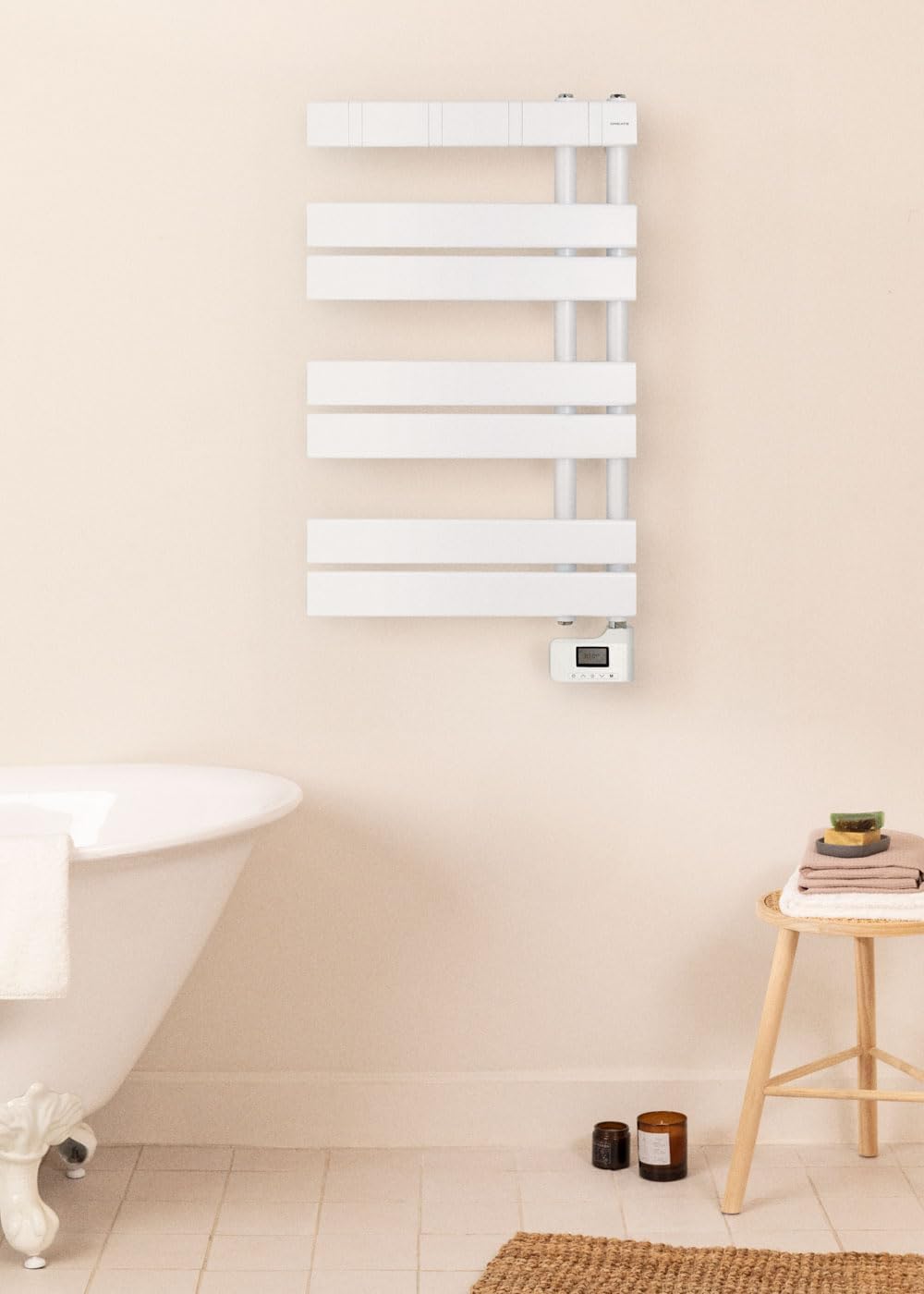 CREATE / WARM Towel MODERN/Elektrischer Badheizkörper Weiss / 80x50 cm / 2 in 1, 6 Betriebsarten, LC