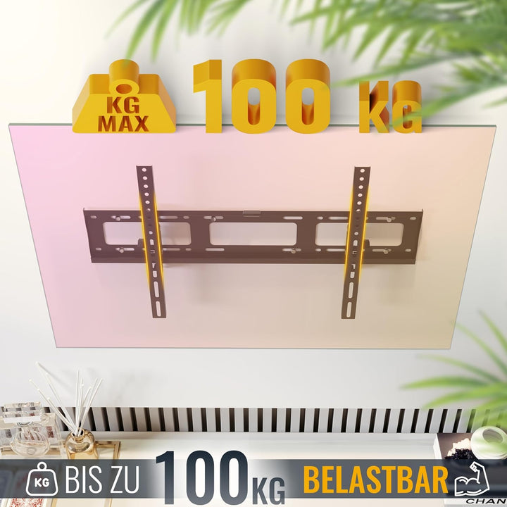 RICOO TV Wandhalterung Fernseher Neigbar Flach Slim für 37-80 Zoll, Universal TV Halterung R07, Fern