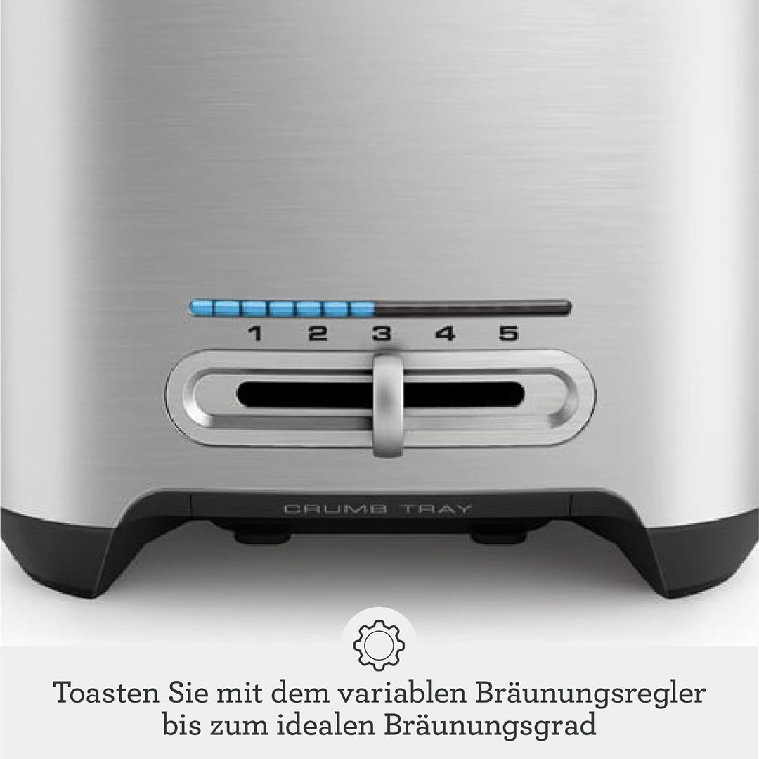 Sage - The Smart Toast - 2-Scheiben - Toaster - Gebürstetes Aluminium 2 Toastscheiben, 2 Toastscheib
