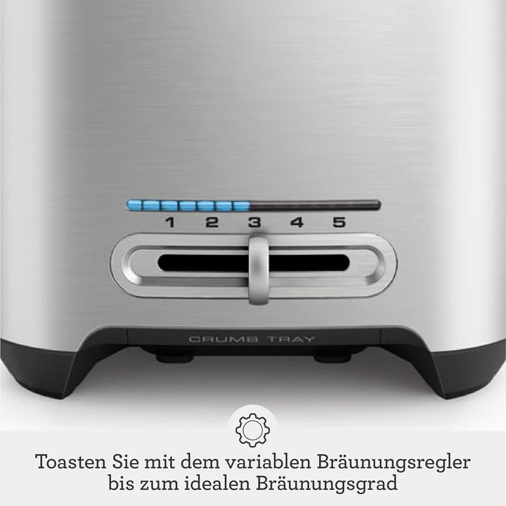 Sage - The Smart Toast - 2-Scheiben - Toaster - Gebürstetes Aluminium 2 Toastscheiben, 2 Toastscheib