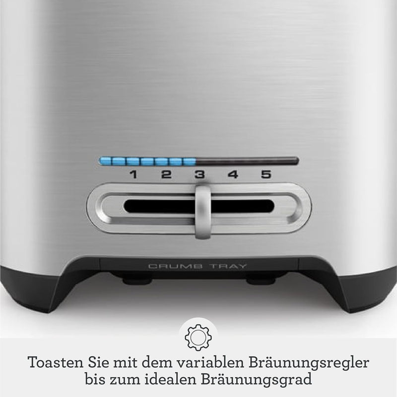 Sage - The Smart Toast - 2-Scheiben - Toaster - Gebürstetes Aluminium 2 Toastscheiben, 2 Toastscheib