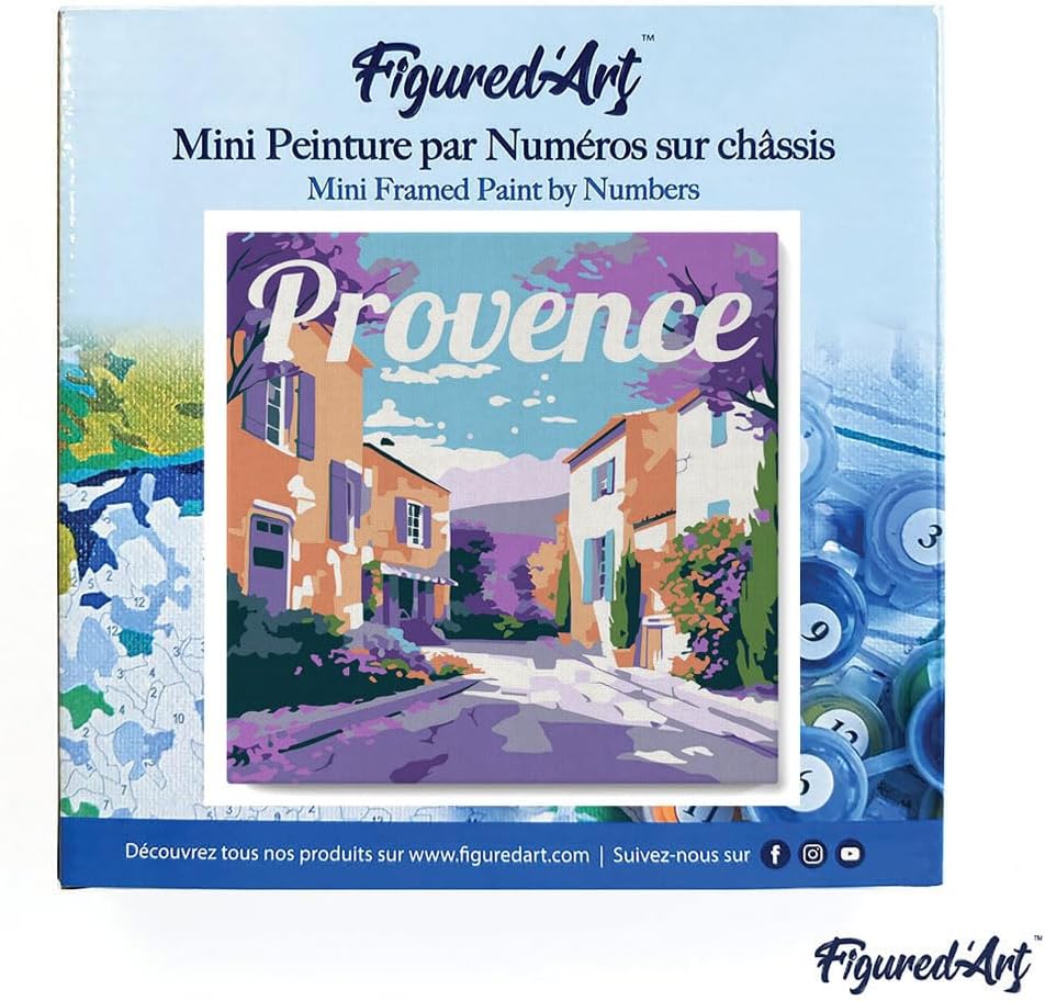 Figured'Art Mini Malen Nach Zahlen Erwachsene Mit Rahmen 20x20cm Kleines Format - Reiseplakat Proven