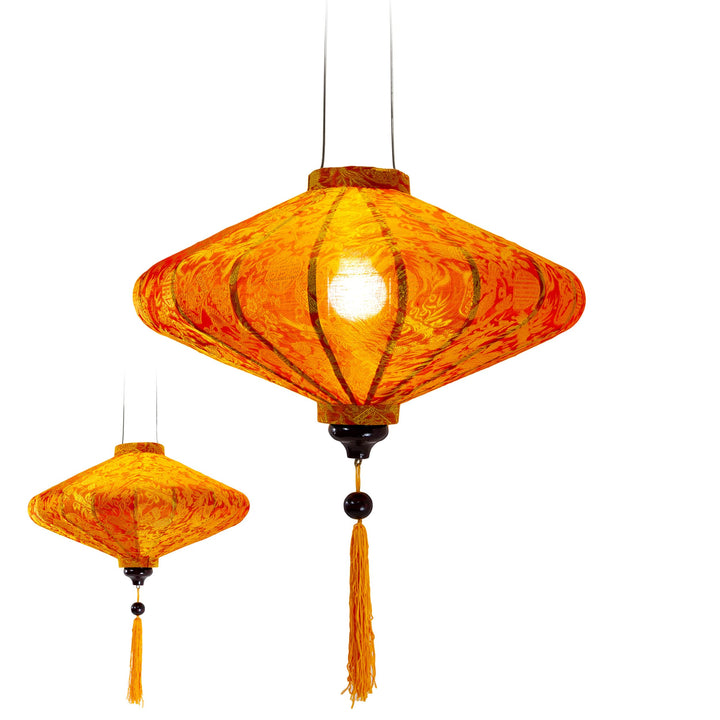 Traditioneller asiatischer Lampion aus Seide, Orange, P, Durchmesser 45 cm – Laterne von Hoi an aus