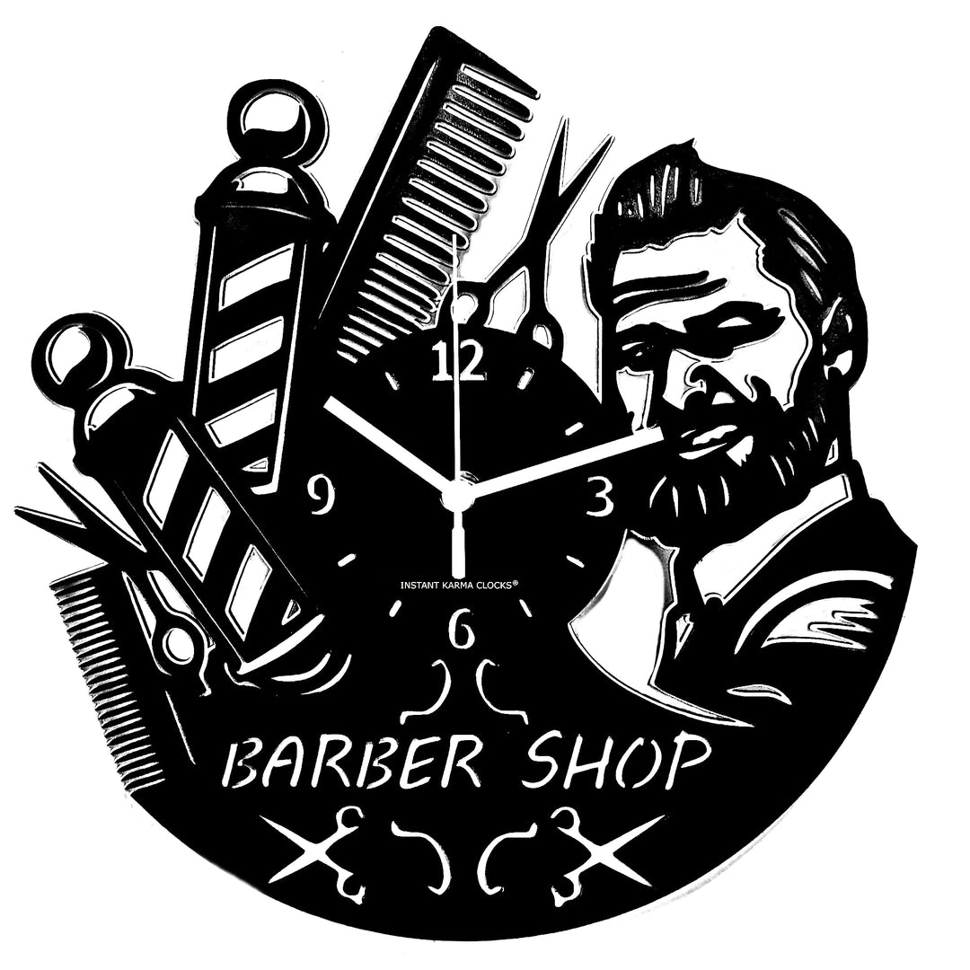 Instant Karma Clocks Wanduhr Friseursalon Barber Shop Motiv Schönheitssalon