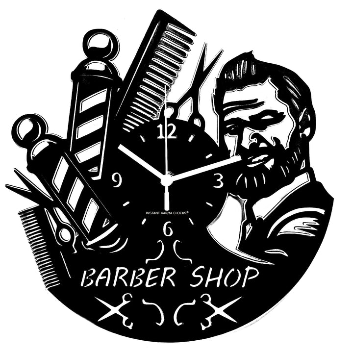Instant Karma Clocks Wanduhr Friseursalon Barber Shop Motiv Schönheitssalon