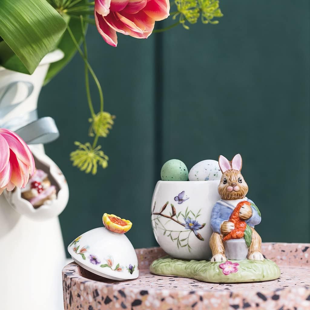 Villeroy und Boch Bunny Tales Osterei Max mit Möhre, dekorative Dose für Leckereien, Hartporzellan,