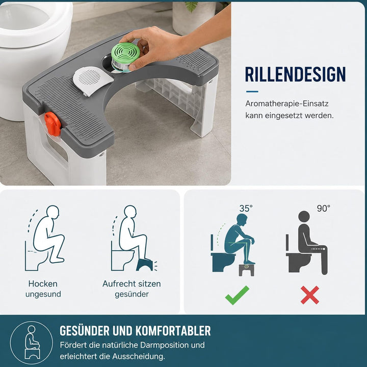 Faltbarer Toilettenhocker mit Sicherheitsfixierung, rutschfest &amp; faltbar