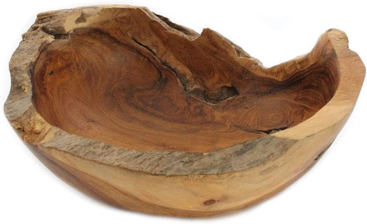 Windalf Früchte & Obstschale MIA 20 cm Natur Holzschale Salatschale Dekoschale Handarbeit aus Wurzel