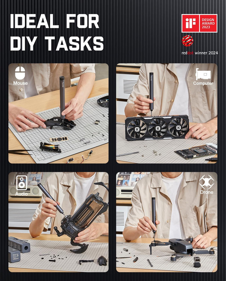 Fanttik E1 Max Mini Elektro Schraubendreher Set, 50 in 1 Magnetische Präzisions-Schraubendreher Kit,