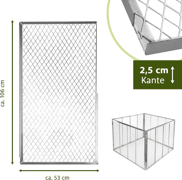 NATIV Garten Komposter 80x80x70 cm galvanisiert, Metallkomposter mit 448 Litern, Drahtkomposter für