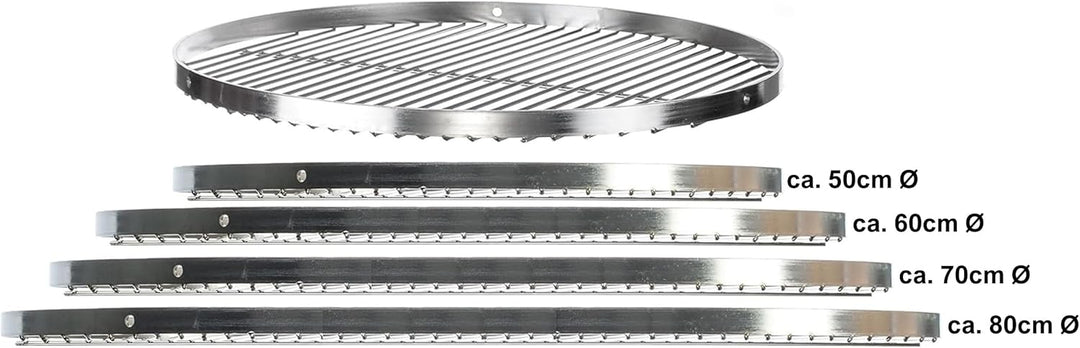 Brandsseller Edelstahl Grillrost Ø 60 cm Schwenkgrill geeignet AISI 201 rostfrei runder BBQ-Rost leb