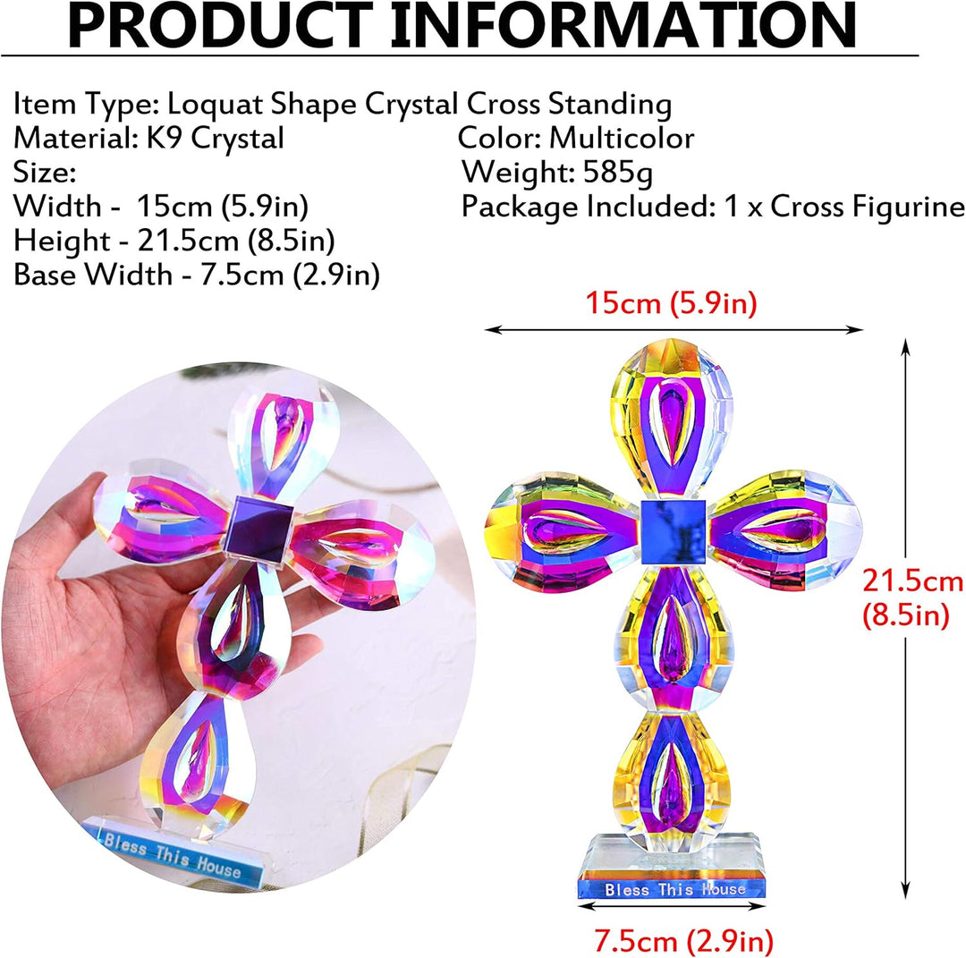 QFkris Traditionelle Kreuz-Figur, Kristall, stehend, 20,3 cm hoch, Glas, (bunt) Bunt 2, Bunt 2