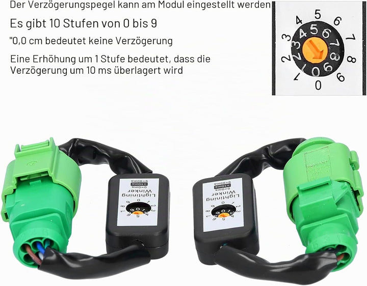 KIMISS Dynamisches Blinkermodul, LED-Rücklichter Dynamischer Blinkeradapterkabelbaum Blinkermodul-Ki