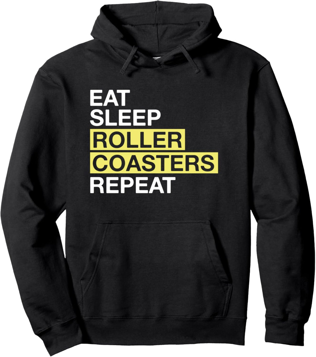 Theme Park Lover Eat Sleep Roller Coasters Repeat Pullover Hoodie