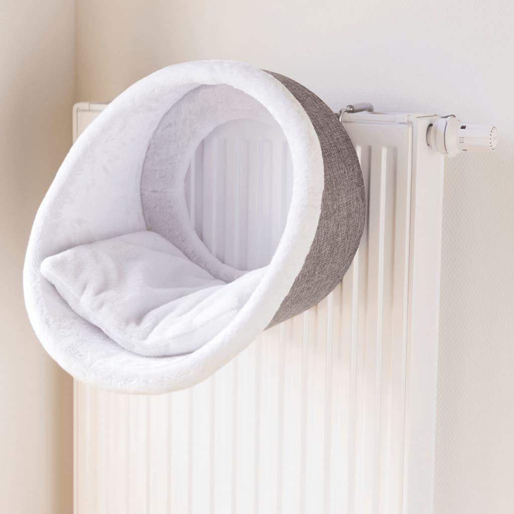 Trixie 43144 Hängehöhle für Heizkörper, rund, ø 38 × 34 cm, weiss/grau