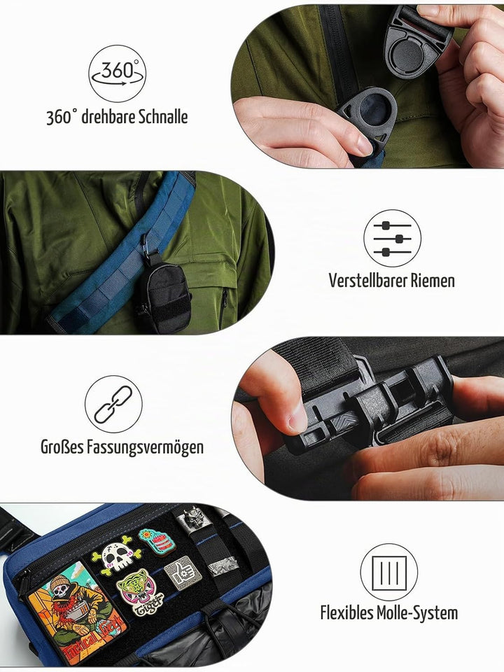 TACTICAL_GEEK Cache L3 EDC Leichter Sling Bag Chest Crossbody Bag für Herren Damen, Kompakt Bauchtas